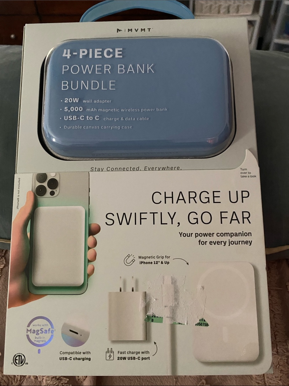 MVMT Light Blue 4-Piece Power Bank Bundle
